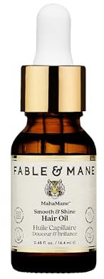 Fable & Mane Smooth & Shine Hair Oil, with UV Heat Protection. Post Wash Oil Reduces Frizz Adds Instant Shine with Jojoba, Castor Oil and Ashwagandha (Mini Travel Size)