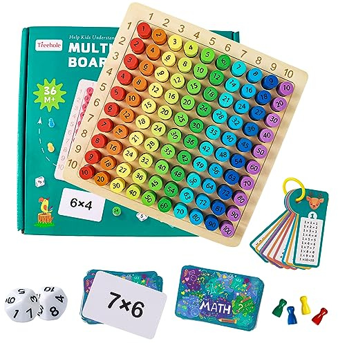 BGNXHYB Multiplikationsbrett, Multiplikationstafel, 1x1 lernen spiel, Einmaleins spiel, Multiplikationstabelle Kinder Lernen, für Multiplikation Mathe Lernen Spiel, 1x1 Brettspiel