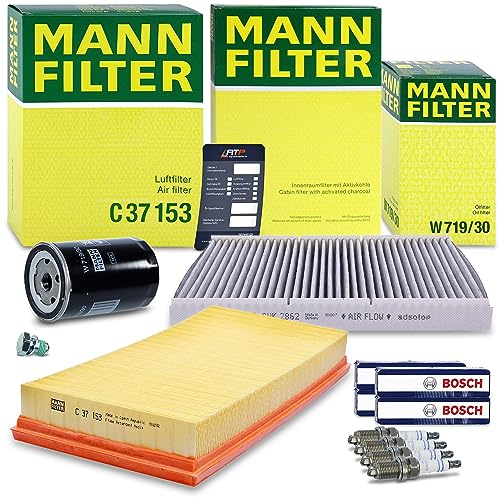 MANN-FILTER Inspektionspaket Filterset 1x Ölfilter, 1x Luftfilter, 1x | Kompatibel mit: AUDI A3, TT, TT Roadster, SKODA OCTAVIA I, OCTAVIA I Combi, VW BORA I, BORA Variant, GOLF IV, GOLF IV Variant