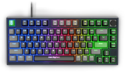 Couchmaster CYKEY, Mechanical Gaming Keyboard with RGB Backlit, Wired TKL Layout with Hot-Swappable Switches and Multi-Control Knob, 75% Compact Design, for PC and Laptop Windows/Mac