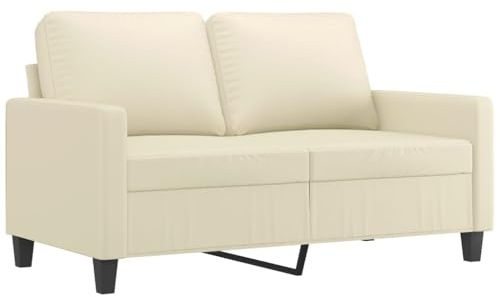 vidaXL 2-Sitzer-Sofa Creme 120 cm Kunstleder