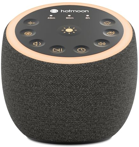 Hotmoon Machine à bruit blanc pour bébés et adultes avec 40 sons haute fidélité, veilleuse 8 couleurs, alimentation USB, thérapie par le son avec minuterie pour dormir, chambre d'enfant, bureau