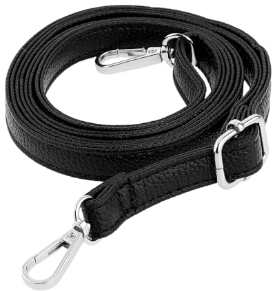 Telooco Schultergurt für Taschen Verstellbarer Damen Leder Schulterriemen Taschenriemen Ersatz 85–150 cm Verstellbarer Gurt Riemen für Brieftaschen Umhängetaschen Taschengurt (Silber Schnalle)