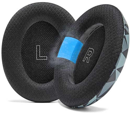 WC Freeze QC Ultra - Cooling Gel Earpads for Bose QuietComfort Ultra 1 & 2 | Made by Wicked Cushions | Breathable Fabric, XL Ear Opening & Thickness, Cooler For Longer | Geo Grey