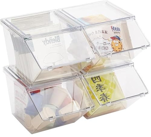 Roninkier 4 pack Coffee Pod Holder Tea Bag Organizer, Large Capacity Stackable Coffee Bar Accessories for Counter