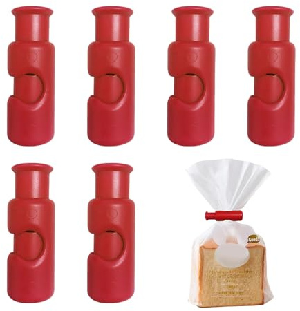 6 Pcs Food Bags Squeeze Clips,Plastic Squeeze and Lock Bag Clip,Reusable Sandwich Toaster Bread Biscuit Bags Sealing Holder,with Grip Seal Ziplock,Handle Sealer Clamp,for Keep Freezer Snack Fresh
