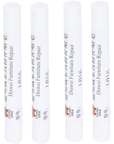 Natudeco 4 rotuladores de reparación de muebles de madera, lápices de pintura para retocar muebles, lápices de reparación de pintura para arañazos, mesas, armarios, postes de cama, color blanco
