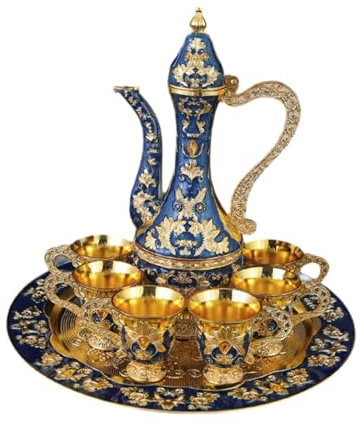perfk Ensemble de théière Vintage européen, verres à boissons, tasses à café turques, service à thé pour salle à manger, fête à domicile