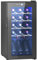 HOMCOM Cantinetta Vino Refrigerata 15 Bottiglie 44L Cantina Vino Monotemperatura 5-18℃ Cantina Vino Bar con Vetro Anti UV, Compressore, Ripiani Regolabile, Display Touch, Luci LED, Classe G, Nero