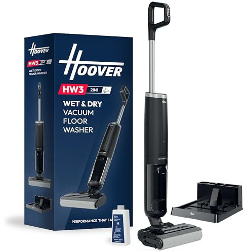 Hoover HW3 2in1 Hard Floor Cleaner & Vacuum for Delicate and Hard Floors - Cordless Electric Mop and Vacuum Cleaner with 40 min runtime and Self-Clean function [HW300] Wet and Dry floor cleaner