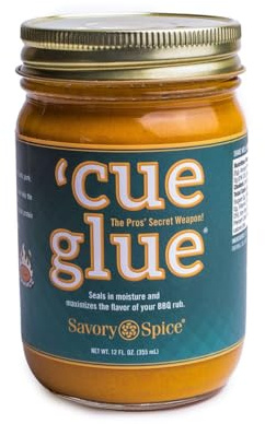 Savory Spice 'Cue Glue (12 fl oz) - Mustard Binder, Slather, and Mop Sauce for Brisket, BBQ, Ribs, Pork & Smoked Meats - Grilling & Smoking Seasoning