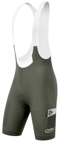 INBIKE Bibs Shorts Culotte Ciclismo Hombres Pantalones Cortos de Bicicleta con Protección Solar UPF50+ con Gel Acolchado y Bolsillo Transpirable Ropa Interior de Biciclet MTB Verde L