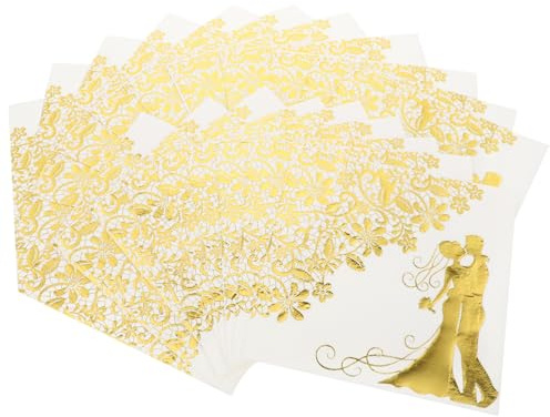 MAGICLULU 60 Blatt Hochwertige Papierservietten mit Goldprägung pro Packung für Hochzeiten Partys und Restaurants Leicht und Saugfähig