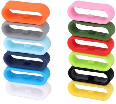 fKiZanthene 12Pcs Silicone Watch Strap Loop, 12 Colors Watch Strap Holder Loop (20MM Inner Size), Watch Accessories for Smart Watchband Replacement