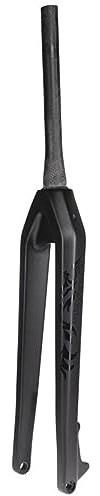 SXSaelciun MTB 26/27,5/29'' Pollici Forcella Rigida in Fibra di Carbonio 15x105mm Perno Passante Forcella Anteriore Freno a Disco 1-1/8 Tubo Conico Senza Filettatura Bicicletta da