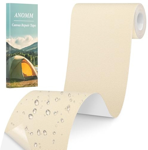 ANOMM Flicken Selbstklebend Stoff, 8x160cm Selbstklebender Stoffkleber Textilkleber, Wasserdichtes Leinwand Stoff Selbstklebend Reparatur Patches für Möbel Autositze Kleidung Polsterbezüge, Beige