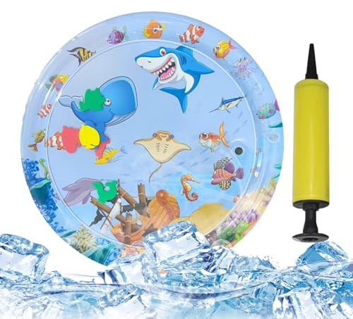Tapis aquatique pour chat, avec eau, pour chat, base de refroidissement, anti-goutte gonflable, avec pompe, pour jeu, animaux domestiques, chiens