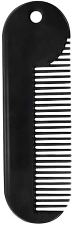GANAZONO Zinklegierung Bartkamm Starker Haarkamm für Styling und Bartpflege Tragbarer Mini kamm für Männer Rostfrei Kompakt und Robust für Bart Haarstyling Unterwegs Schwarz
