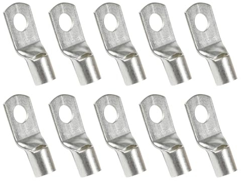 10 Stück Kabelschuhe 35mm² M8, verdicktes Kupfer verzinnt, unisolierte SC Ringkabelschuhe, hohe Leitfähigkeit, Korrosionsbeständigkeit, ideal für Batteriekabel, Auto, Boot, Solaranlagen