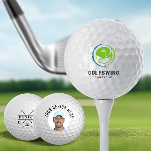 XSTZR Personalisierte Golfbälle mit Foto, Text oder Logo – Lustige & personalisierte Golfgeschenke, Custom Golf Balls, Emoji & Novelty Golfbälle, Ideal für Hochzeit, Vatertag, Ruhestand & Turniere