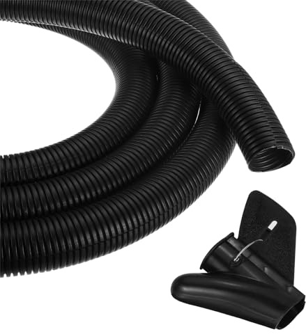 sourcing map 1 1/2 Inch 50ft Split Wire Loom Tubing, Flexible Cord Protectors with Installation Tool Cable Management Sleeve Conduits Cover for Office Home Electrical Automotive Wires, Black