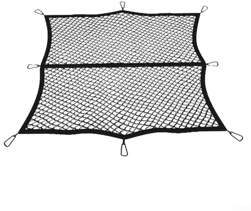 Yhenlovtt Red de carga para caja de camioneta con 8 mosquetones de metal, malla elástica resistente de 4 x 4 pies para asegurar la carga en camión, SUV, remolque, para ATV, UTV y barco (1,2 m)