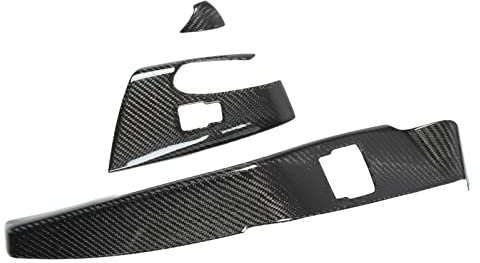 KIMISS Garniture de Panneau de Commutateur de Lève-vitre en Carbone pour C7 LHD 2014 – 2019-remplacement de Lunette de Commutateur de Fenêtre électrique Noir Brillant