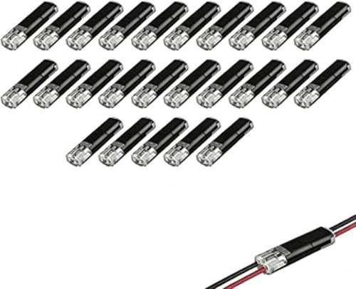 50 PCS Waterproof Wire Connectors Kit, 2-Pin Plug Cable Connectors, Quick 12V Automotive Electrical Connectors for 18-22 AWG Wires, Plug-in Cable Couplers for Cars, Trucks, LED Lights, DIY Projects