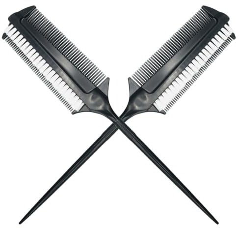 TOYANDONA Cepillo Aplicador para Teñir el Cabello de Doble Cara, 2 Piezas Reutilizables para Uso en Salón y Hogar, Pincel Profesional para Aplicar Tinte y Reflejos, Herramienta Multiusos