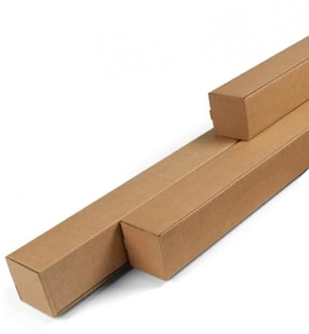Imballaggi Point - Tubi per spedizione base quadrata - 45 x 7,5 cm - Ø 7.5 cm – Resistenti, Sicuri e Senza Tappo per Poster, Disegni tecnici, quadri, Documenti Arrotolati - Set da 20 Pezzi