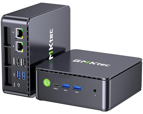 GMKtec Mini PC AMD Ryzen Embedded R2514, 3-Jahre-Support, 4C/8T bis 3,7 GHz (Beats 3500/N95/N150) 16G DDR4 256G PCIe 3.0 SSD, Dual 2.5G LAN/WiFi 6E/Triple 4K Display für Office/NAS/Soft-Router G11