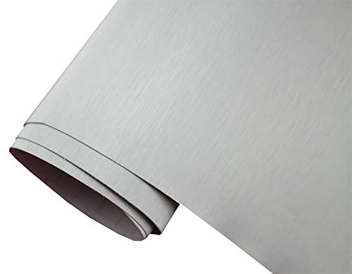 Neoxxim 9€/m2 Premium - Auto Folie - GEBÜRSTET Aluminium Silber Brushed 100 x 150 cm - blasenfrei Lackfolie dehnbar Möbelfolie