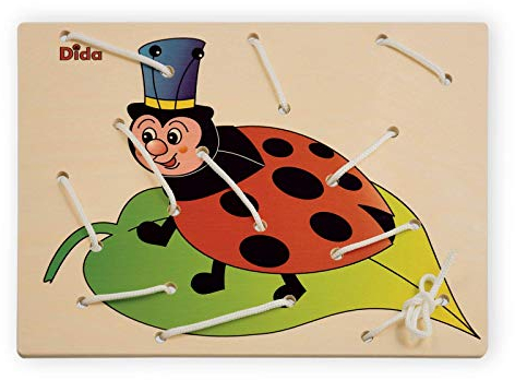 Dida - Schnürspiel Marienkäfer - Das Fädelspiel Mit Schnürsenkel Zur Förderung Der Feinmotorik Der Kinder - Aktivitäten Montessori Für Kindergärten Und Vorschulen