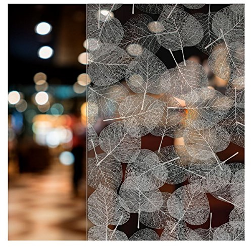 BDF 4WHLV Decorative Window Film White Leaves - 24in X 7ft
