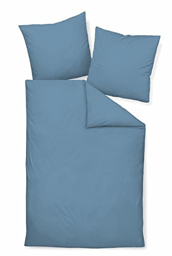 Janine Design Mako-Soft-Seersucker Bettwäsche denimblau 1 Bettbezug 155 x 200 cm + 1 Kissenbezug 80 x 80 cm
