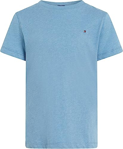 Tommy Hilfiger Boys’ Short Sleeve Round Neck T-Shirt, Blue (Dark Allure Heather), 14 Years