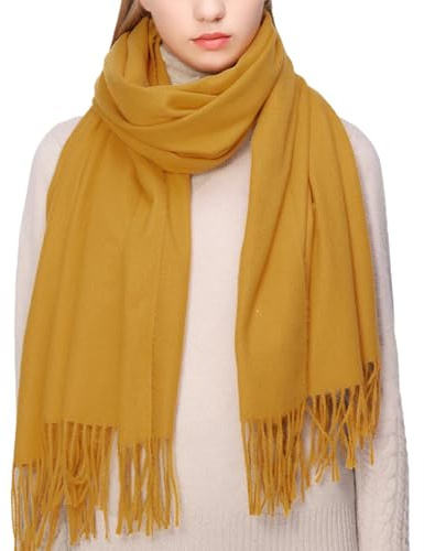 RIIQIICHY Damen Schal Winter Herbst, Kuscheliger Winterschal mit Fransen | Kuscheliger Schal Damen für kühle Tage, ideal als Schultertuch oder Stola für Abendkleid, Hochzeit und als Geschenk