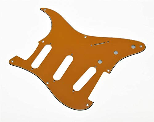 Dopro 8 Löcher Vintage Strat SSS Gitarre Pickguard ST Scratch Plate passend für USA/Mexican Fender Strat Orange 3-lagig