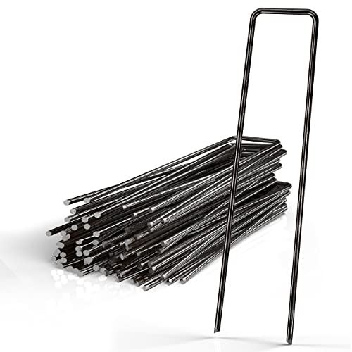 INTIRILIFE Ancoraggio da Terra 50 x 150 x 25 x 2,7 mm in Acciaio Inossidabile Nero - Fissaggio in Vello per Erbacce chiodo per Terra chiodo per Terra