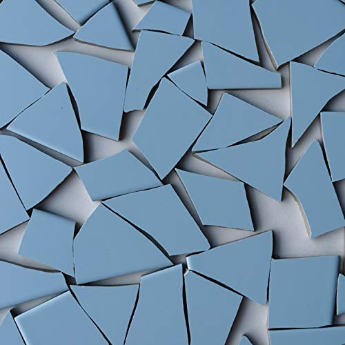 MOSALI Fliesenbruch Mosaikfliesen, Hellblau K003, 1 kg | Frostfest für Mosaikarbeiten, Deko & kreative Projekte, Für Mosaik draußen und drinnen, ca. 30×30 cm Verlegefläche