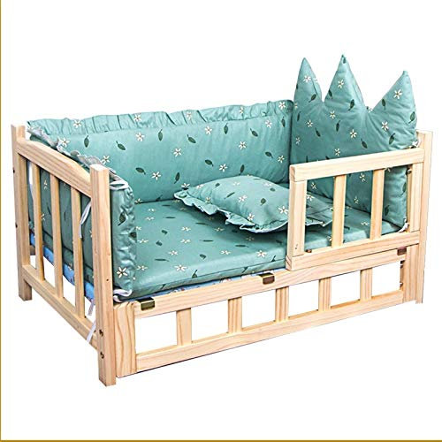 JLXJ Hundebett Hundeliege Drinnen Draußen Holz Hundebett, Erhöhte Orthopädische Warm & Kühlhunde Katzen Zwinger Couch, für Großes Mittel Kleines Haustier