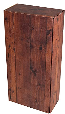 5 x PresentFill® Weinkarton Holz Design für 2 Flaschen I Weinverpackung Made in Germany I Flaschenverpackung Präsentkarton Geschenkkarton Flaschenkarton für Weihnachten Geburtstag Geschenke