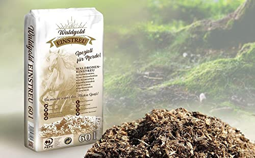HORSEDREAM Waldgold | Waldboden-Einstreu | geruchsneutral | kostensparend | allergikerfreundlich (3060 l (1 Palette))