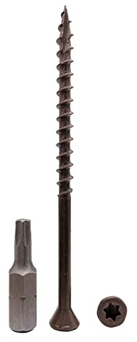 Marcopol 50 Stück braun Anti-Korrosionslack 4,2 x 75 mm Holzbauschrauben Torx Kopf Typ 17 Senkkopf Außenschraube