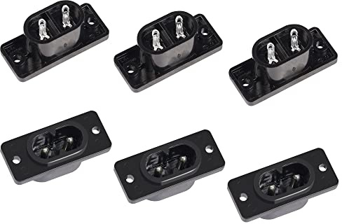 PNGKNYOCN IEC320 C8 Spina maschio a 2 pin Presa di alimentazione Connettore AC 250 V 2,5 A Adattatore per montaggio a vite (confezione da 6)