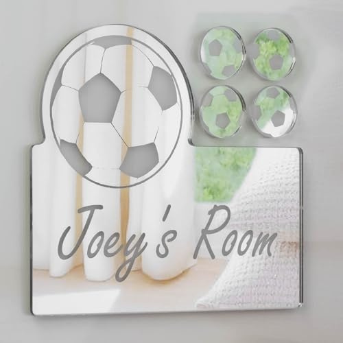 Laserables Personalised Football and Footballs Door Name Plaque Boy Girls Bedroom Room Sign