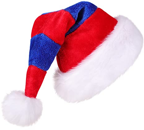 CITÉTOILE Weihnachtsmütze Nikolausmütze für Erwachsene Warm Plüsch Rand Weihnachtsmann Mütze Santa Mütze mit Komfort Dicker Liner Weihnachtsfeier Familie für Unisex