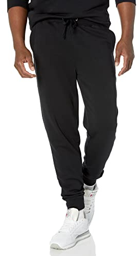 Amazon Essentials lättvikts franska terry-joggingbyxor (finns i stora och långa), svart, XX-Large