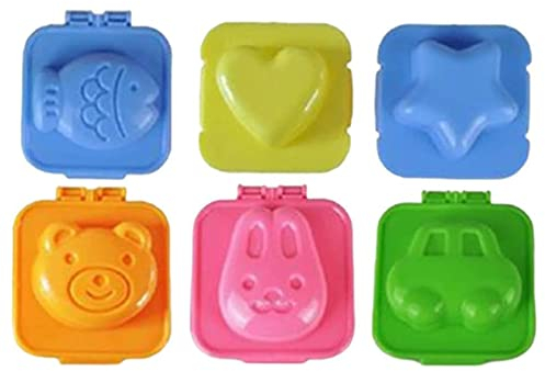 6 Stücke Gekochte Eiform 3D Cartoon Kunststoff Ei Shaper Bento Maker Niedliche Sushi Reisform Pfanne Für Kinder Kochen DIY Werkzeuge Bento Zubehör