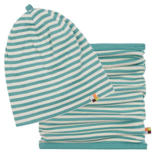 loud + proud Unisex Baby Set Schlauchschal, GOTS Zertifiziert Beanie-Mütze, Oregano, 45-48 EU